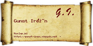 Gunst Irén névjegykártya